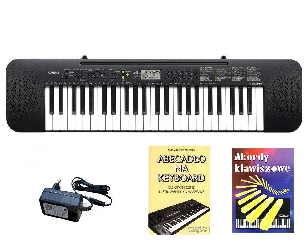 Casio CTK-240 - keyboard + zasilacz + książeczki edukacyjne