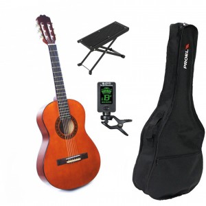 Alvera ACG100 4/4 (N) - gitara klasyczna + pokrowiec + JT-01 + podnóżek