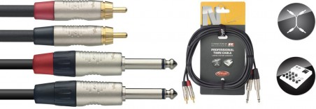 Stagg NTC1.5PCMR - podwójny kabel połączeniowy 1,5m