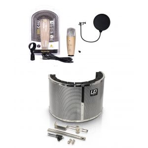 Behringer C-1U + RF1 - mikrofon pojemnościowy/USB + ekran akustyczny + pop filtr