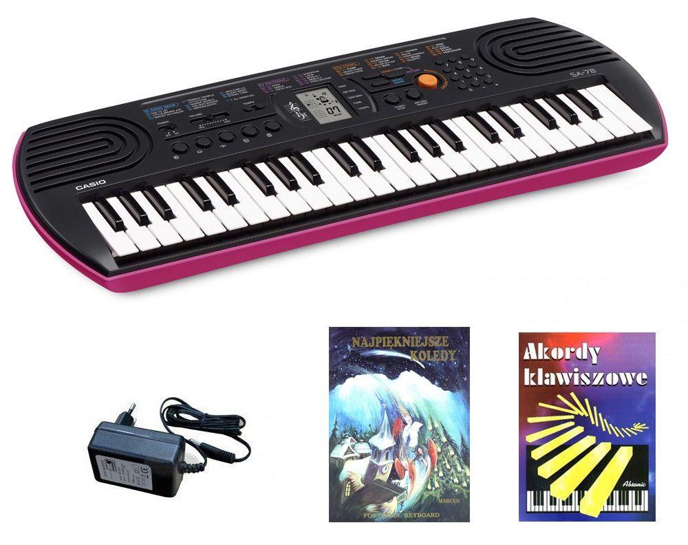 Casio SA-78 - keyboard + zasilacz + książeczka edukacyjna + kolędy