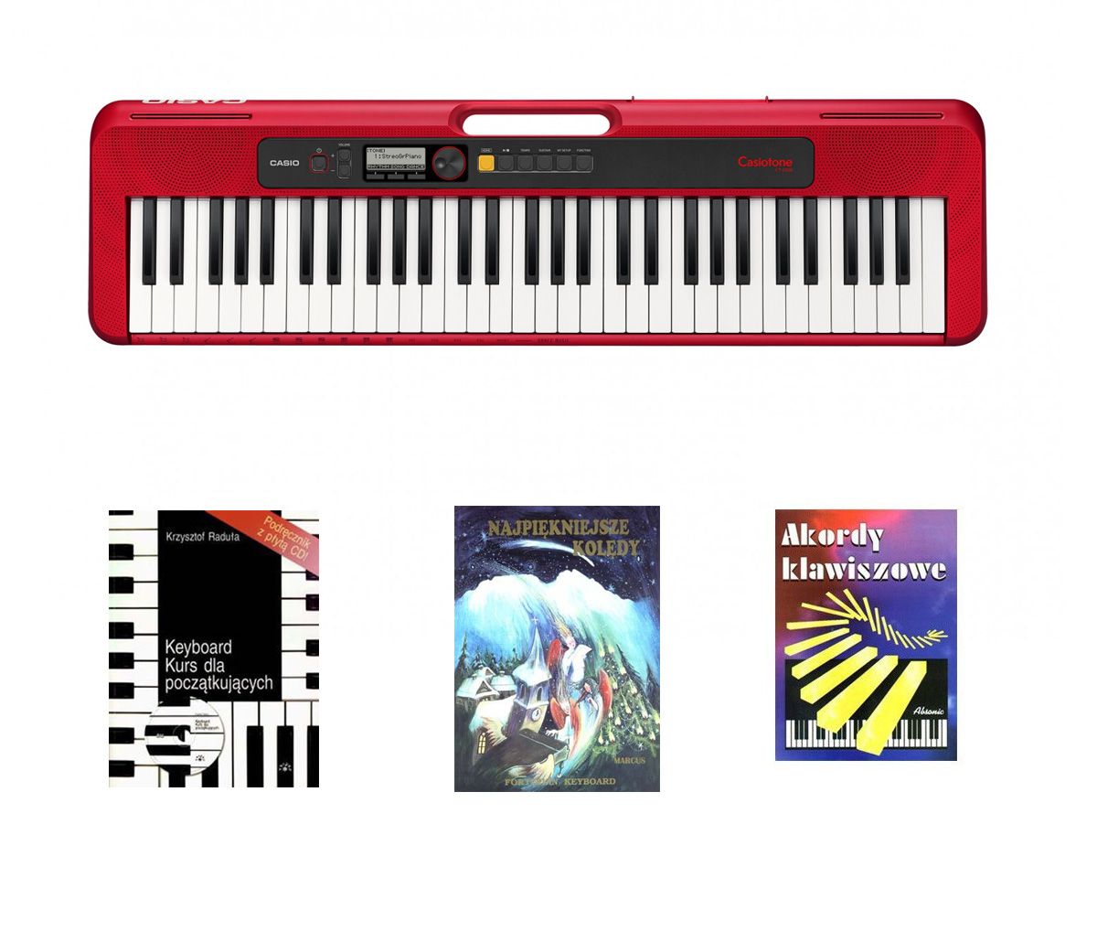 CASIO CT-S200 RD - keyboard + kolędy + kurs CD