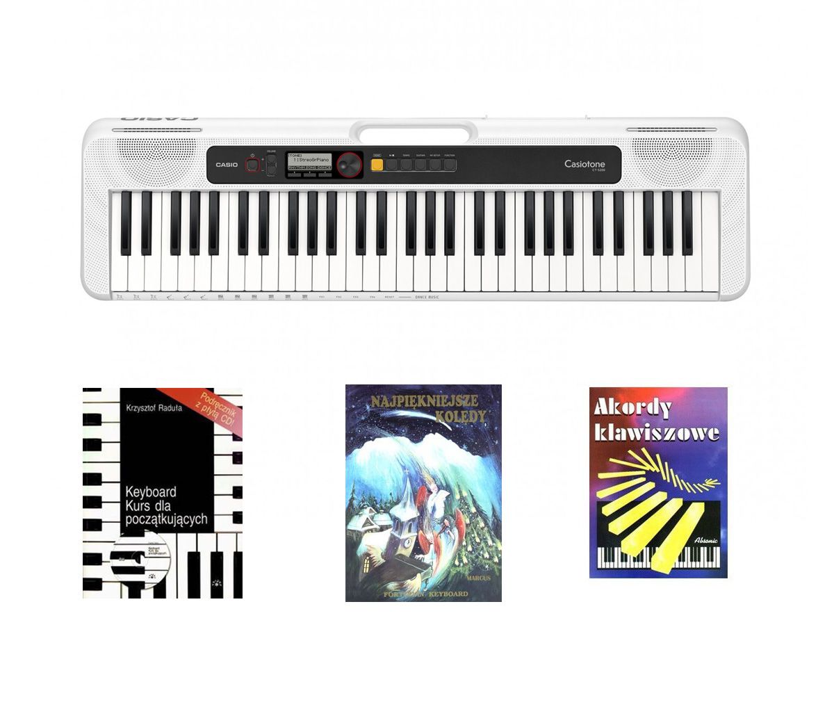 CASIO CT-S200 WE - keyboard + kolędy + kurs CD