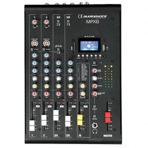 Audiophony MPX6 - mikser 6-kanałowy z USB / SD / Bluetooth