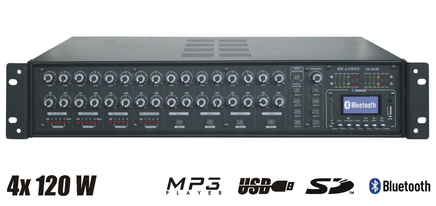 RH Sound PA-4120 - wzmacniacz wielostrefowy 100V