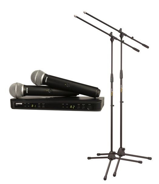 Shure BLX288E/PG58 - system bezprzewodowy + statywy