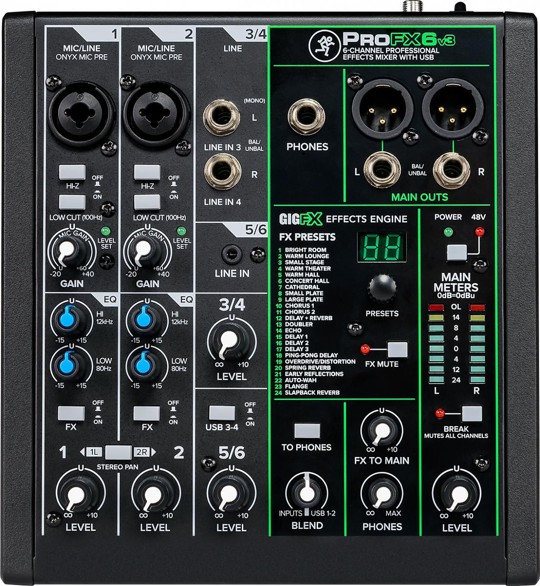 MACKIE PROFX 6 v 3 mikser analogowy MACKIE PROFX 6 v 3 mikser analogowy