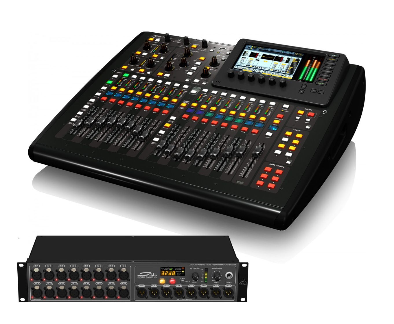 Behringer X32 COMPACT + S16 - kompaktowa konsoleta cyfrowa + stage box