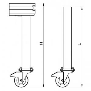 Alustage SLW NOGA STAŁA NA KOŁACH 30cm