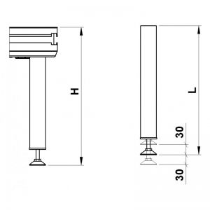 Alustage RLA-06 NOGA OKRĄGŁA NA STOPCE 60cm