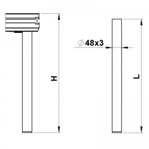 Alustage RL-10 - NOGA OKRĄGŁA 100cm