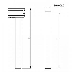 Alustage SLE-02 NOGA STAŁA 20cm