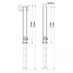 Alustage TL-04 NOGA TELESKOPOWA 40-60cm