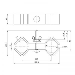 Alustage SCD-44 - Klamra spinająca nogi okrągłe.