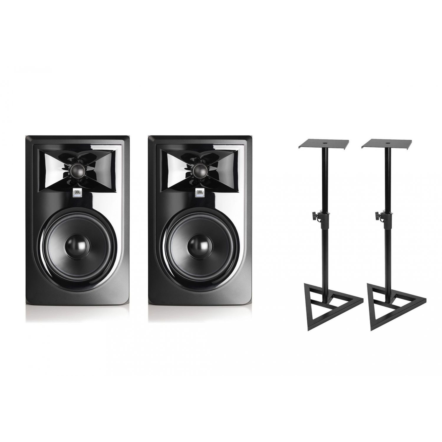 JBL 2x 306P MkII - monitory studyjne aktywne + statywy