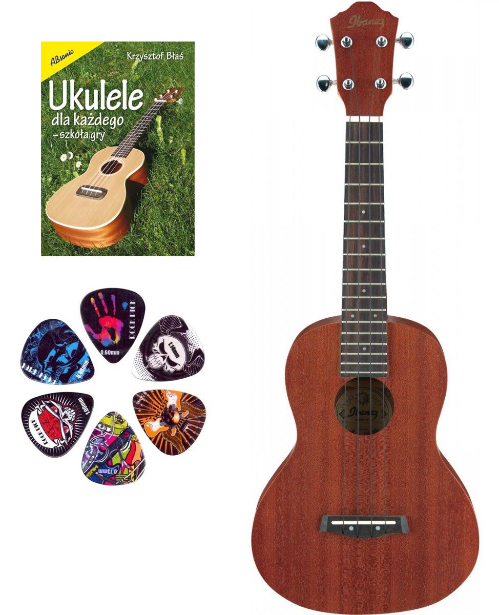 Ibanez UKC10 - ukulele koncertowe + książeczka + kostki