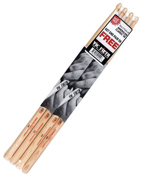VIC FIRTH 5B + 5B 4Pack pałki do zestawów perkusyjnych VIC FIRTH 5B + 5B 4Pack pałki do zestawów perkusyjnych