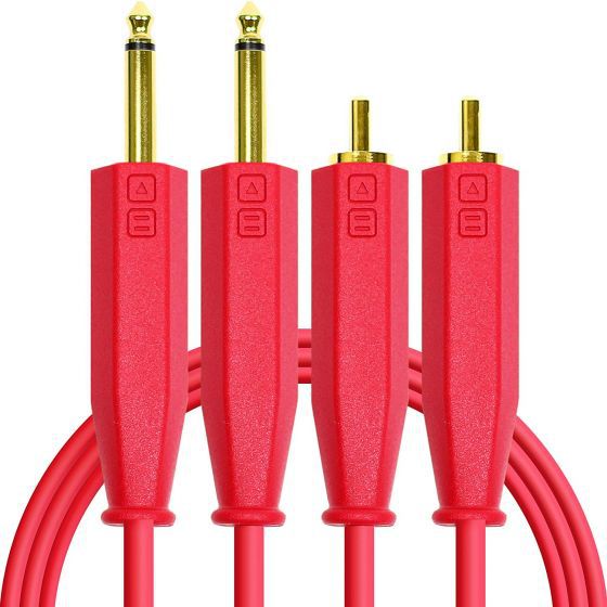 DJ TECHTOOLS- Chroma Cabels Audio RCA -JACK (6,3mm) 1,5 m- czerwony