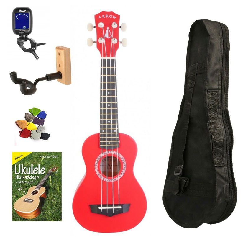 Arrow PB10 RD Soprano Red - ukulele sopranowe zestaw