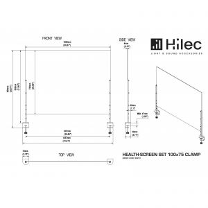 HILEC HEALTH-SCREEN SET 100x75 CLAMP - ekran ochronny