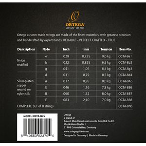 Ortega OCTA-8NS - Zestaw 8 strun do gitary klasycznej