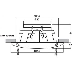 Monacor CRB-130/WS - głośnik sufitowy (para)
