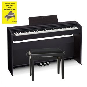 Casio AP-270 BK - pianino cyfrowe + ława + książka