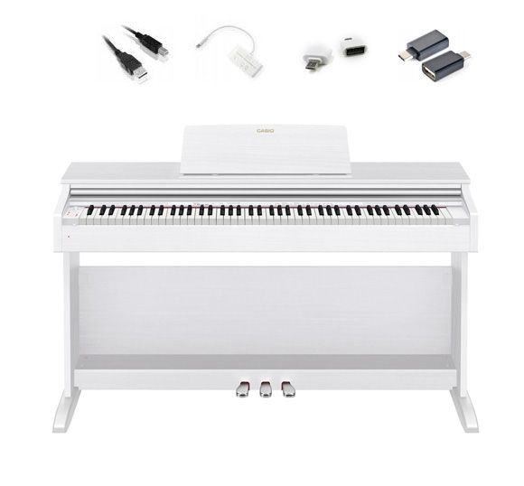 Casio AP-270 WE - pianino cyfrowe + adaptery do iOS / Android do Chordana Play