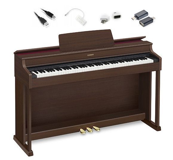 Casio AP-470 BN - pianino cyfrowe + adaptery do iOS / Android do Chordana Play