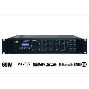 RH SOUND ST-2060BC/MP3+FM+BT + 2x BS-1050TS/B - Zestaw Nagłośnienia naściennego
