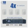 RH SOUND ST-2120BC/MP3+FM+BT + 4x BS-1040TS/W - Zestaw Nagłośnienia naściennego