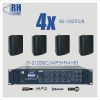 RH SOUND ST-2120BC/MP3+FM+BT + 4x BS-1050TS/B - Zestaw Nagłośnienia naściennego