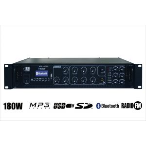 RH SOUND ST-2180BC/MP3+FM+BT + 4x BS-1060TS/B - Zestaw nagłośnienia naściennego