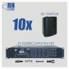 RH SOUND ST-2250BC/MP3+FM+BT + 10x BS-1040TS/B - Zestaw nagłośnienia naściennego