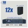 RH SOUND ST-2250BC/MP3+FM+BT + 12x BS-1040TS/B - Zestaw nagłośnienia naściennego