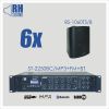 RH SOUND ST-2250BC/MP3+FM+BT + 6x BS-1060TS/B - Zestaw nagłośnienia naściennego