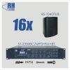 RH SOUND ST-2350BC/MP3+FM+BT + 16x BS-1040TS/B - Zestaw nagłośnienia naściennego