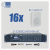 RH SOUND ST-2350BC/MP3+FM+BT + 16x BS-1040TS/W - Zestaw nagłośnienia naściennego