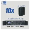 RH SOUND ST-2650BC/MP3+FM+BT + 10x BS-1060TS/B - Zestaw nagłośnienia naściennego