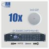RH SOUND ST-2060BC/MP3+FM+BT + 10x SA3-22F - Zestaw nagłośnienia sufitowego