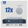 RH SOUND ST-2180BC/MP3+FM+BT + 12x TZ-605T-2 - Zestaw nagłośnienia sufitowego