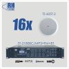 RH SOUND ST-2180BC/MP3+FM+BT + 16x TZ-605T-2 - Zestaw nagłośnienia sufitowego
