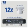 RH SOUND ST-2650BC/MP3+FM+BT + 12x TZ-801THS - Zestaw nagłośnienia sufitowego