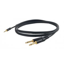Proel CHLP170LU15 - kabel mini jack stereo - 2x jack mono (1,5m)