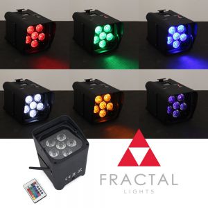 Fractal Lights Par Battery 6x15 W RGBWA+UV WIFI zestaw 8 szt + case