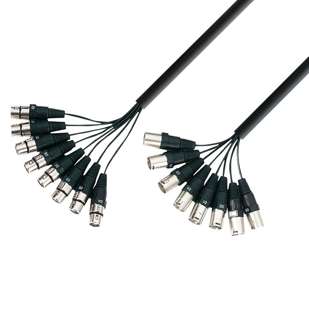 Adam Hall Cables K3 L8 MF 0500 - Kabel Multicore 8 x XLR męskie – 8 x XLR żeńskie, 5 m
