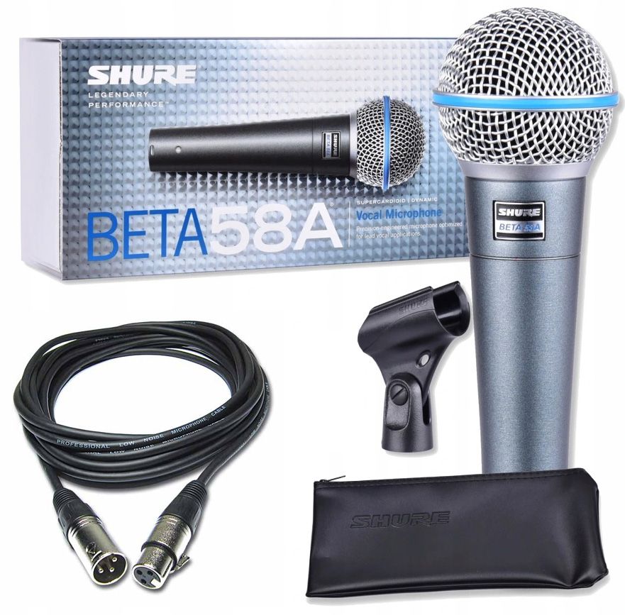 Shure Beta 58A - mikrofon dynamiczny + kabel
