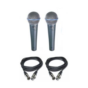 Shure Beta 58A - zestaw 2 mikrofonów + kable