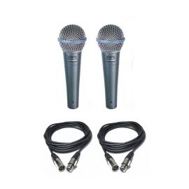 Shure Beta 58A - zestaw 2 mikrofonów + kable