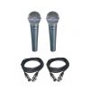 Shure Beta 58A - zestaw 2 mikrofonów + kable